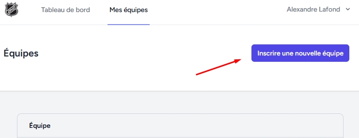 03 inscrire equipe